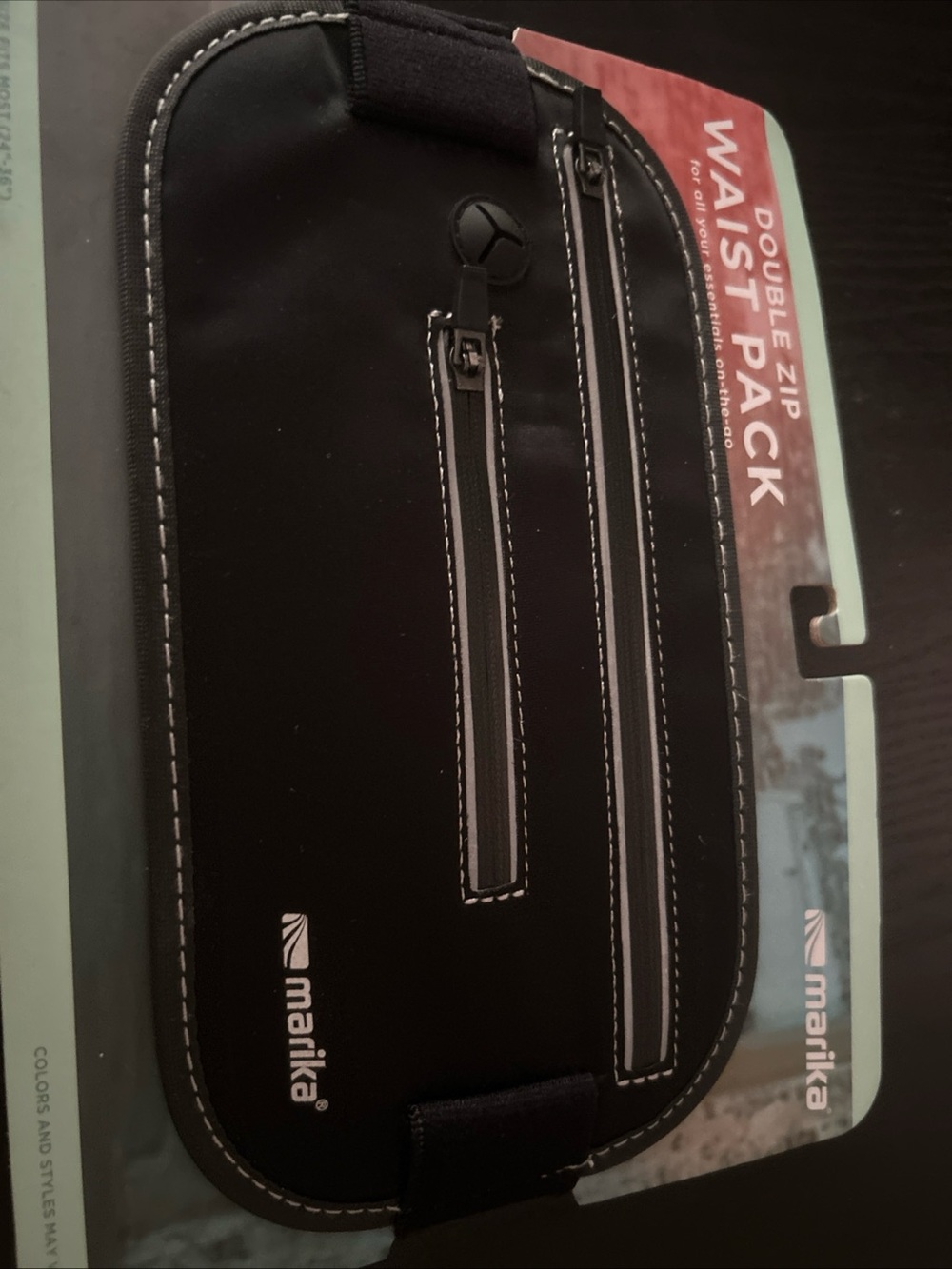 Marika Black Belt Waist Pack with Dual Zip Pockets
